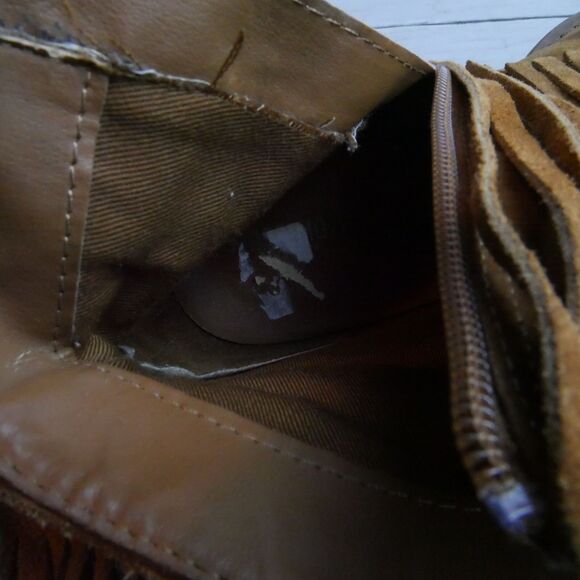 Mossimo Supply Co Womens Size 9 Brown Suede Fringe Side Zip Bootie - Picture 12 of 12